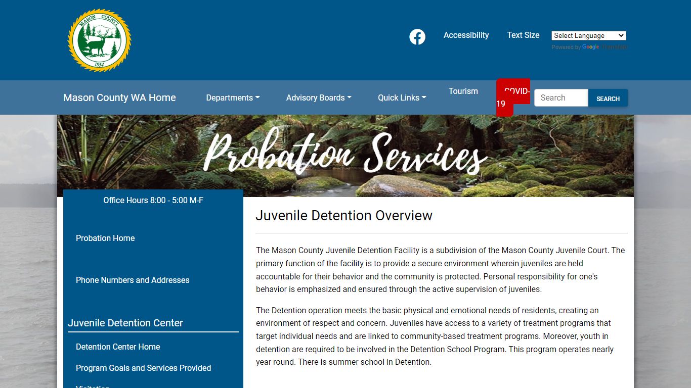 Juvenile Detention Overview - Mason County, Washington
